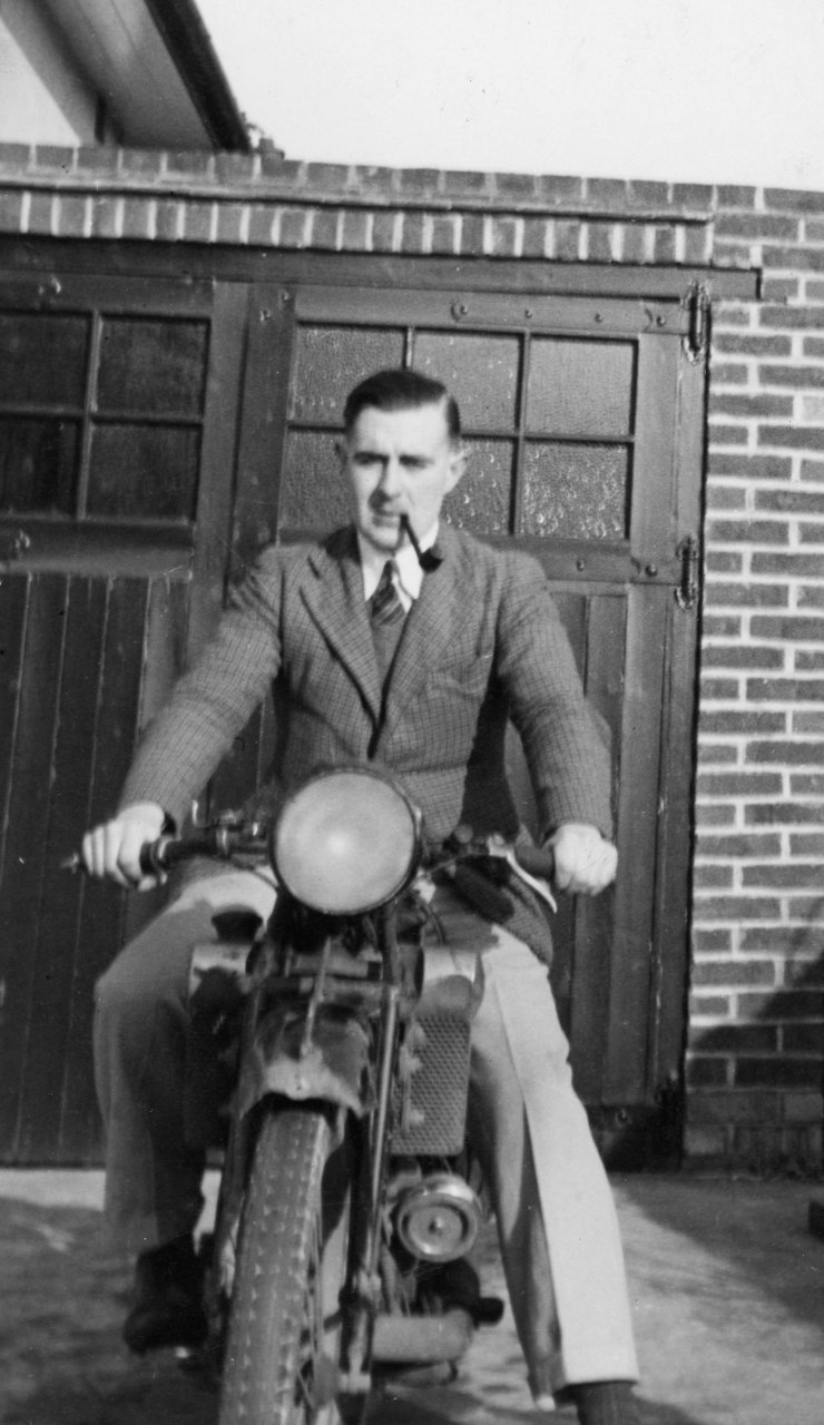 AHH Adrians Father Scott motorcycle 600cc early 1939- at 16 Cedars Gardens-Brighton